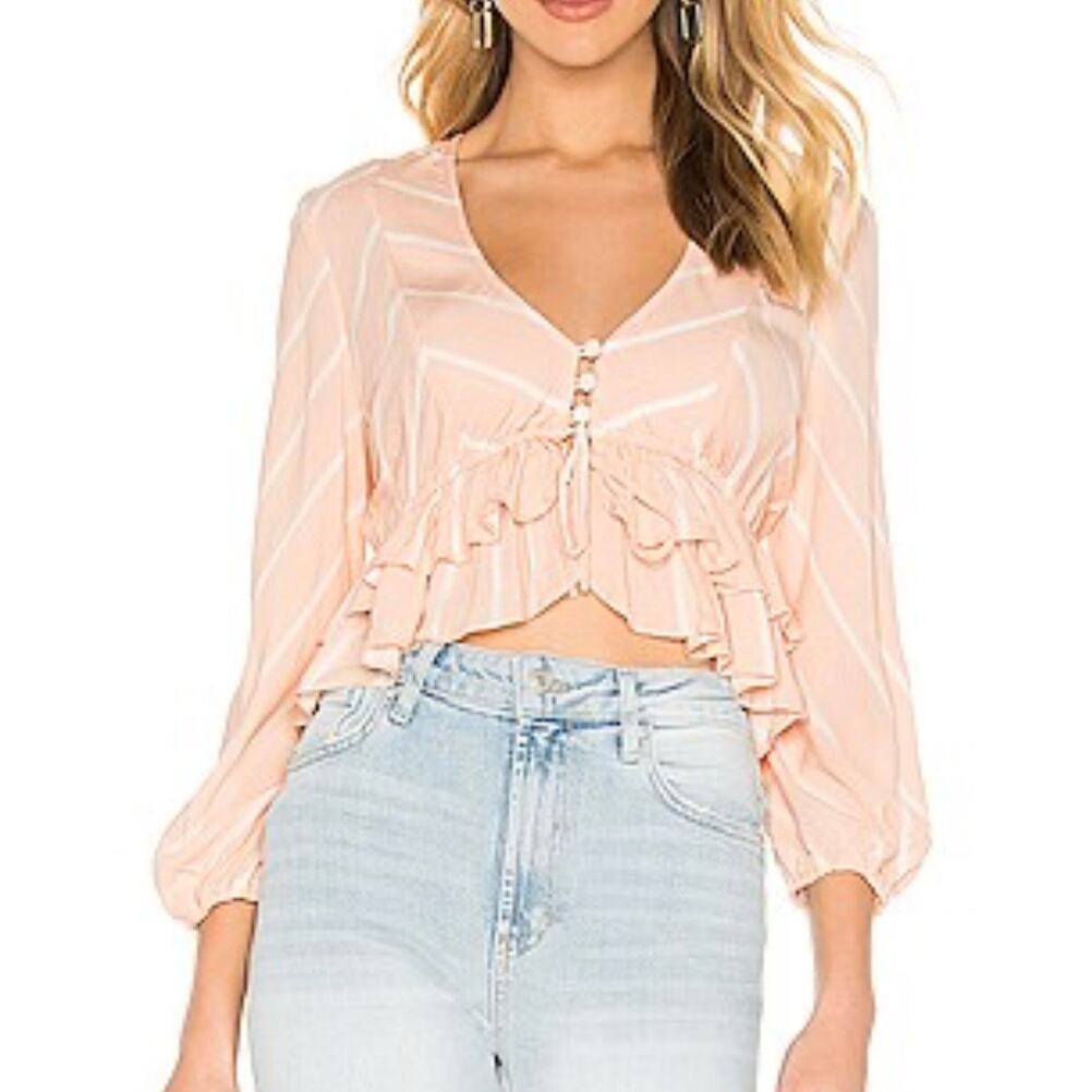 Free People Samifran Top Peach Size Medium